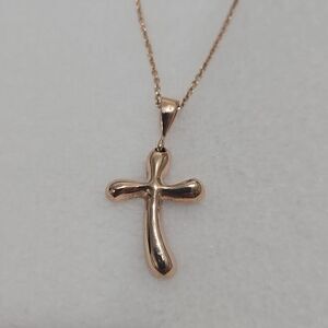 14K Rose Gold Cross Pendant Necklace